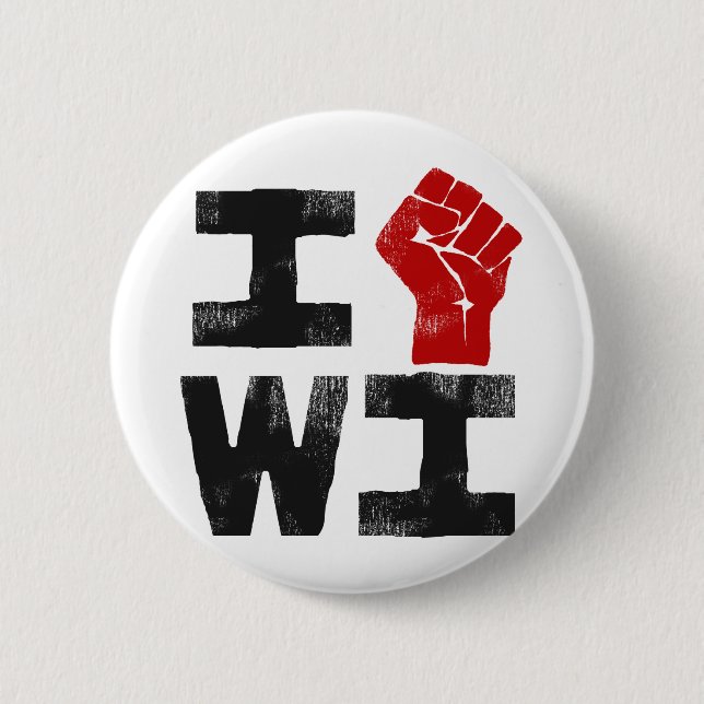 Badge Rond 5 Cm Solidarité du Wisconsin (Devant)