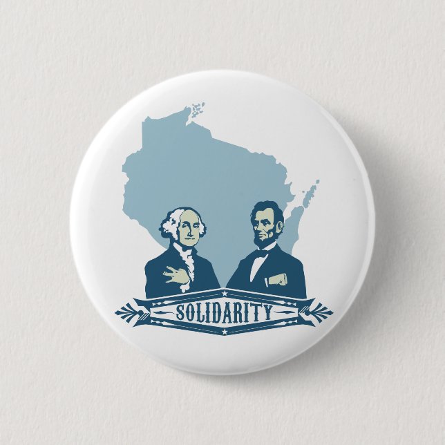 Badge Rond 5 Cm Solidarité du Wisconsin (Devant)
