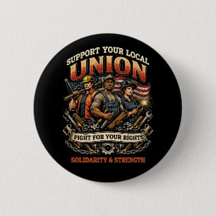 Badge Rond 5 Cm Solidarité et Force
