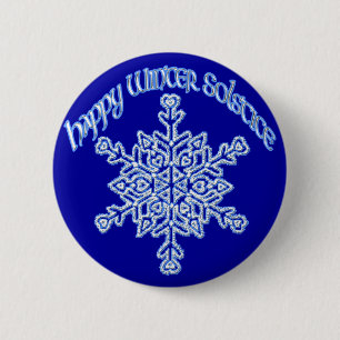 Badge Rond 5 Cm Solstice d'hiver heureux