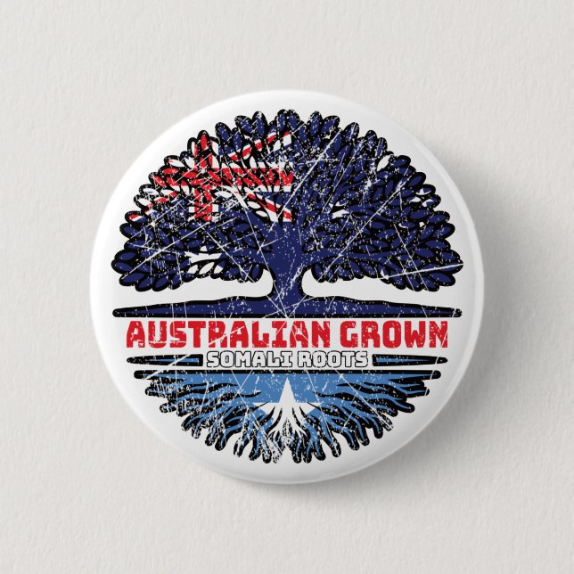 Badge Rond 5 Cm Somalie Australian Australia Tree Roots (Devant)