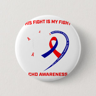 Badge Rond 5 Cm Son Combat Bébé Garçon Fils Maladie Cardiaque Cong