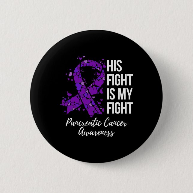 Badge Rond 5 Cm Son Combat Est Mon Combat Conscience Du Cancer Pan (Devant)