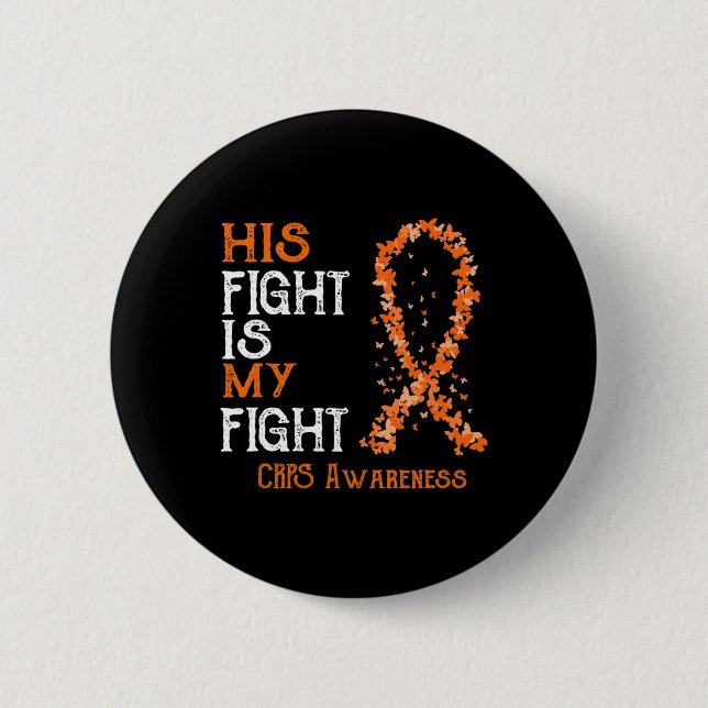 Badge Rond 5 Cm Son combat est mon combat CRPS Sensibilisation 1 (Devant)