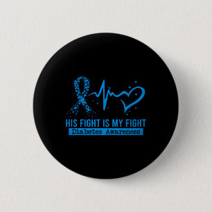 Badge Rond 5 Cm Son combat est mon combat Heart Ribbon Prix du Dia