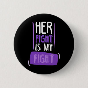 Badge Rond 5 Cm Son combat est Mon combat I Chemo Cancer Pancreati