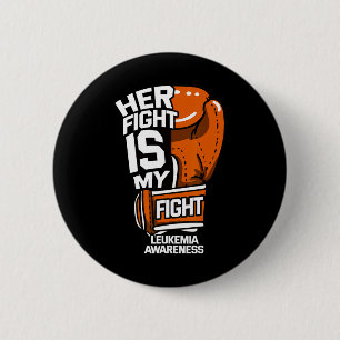Badge Rond 5 Cm Son combat est mon combat Leucémie Sensibilisation