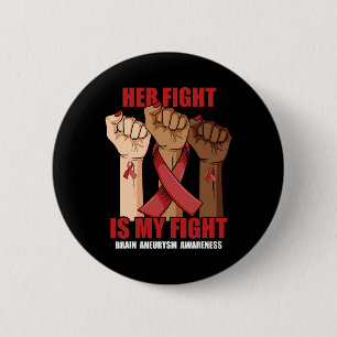 Badge Rond 5 Cm Son Combat Est Mon Combat Mains Cerveau Aneurysme