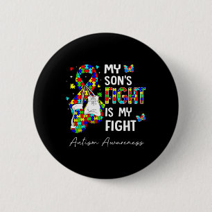 Badge Rond 5 Cm Son combat est mon combat Mon fils Soutien à la se
