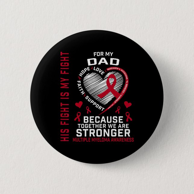 Badge Rond 5 Cm Son Combat Est Mon Combat Papa Sensibilisation Au  (Devant)
