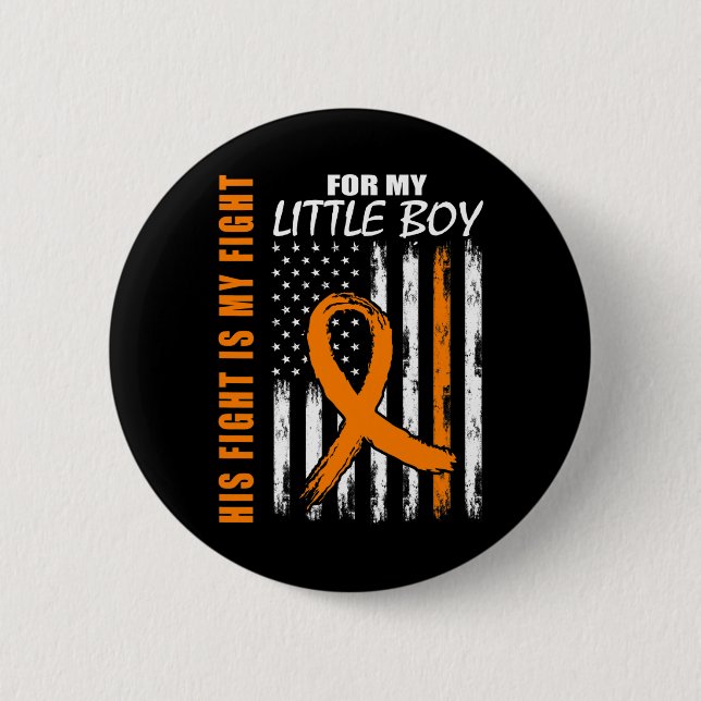 Badge Rond 5 Cm Son Combat Est Mon Combat Petit Garçon Fils Leukem (Devant)