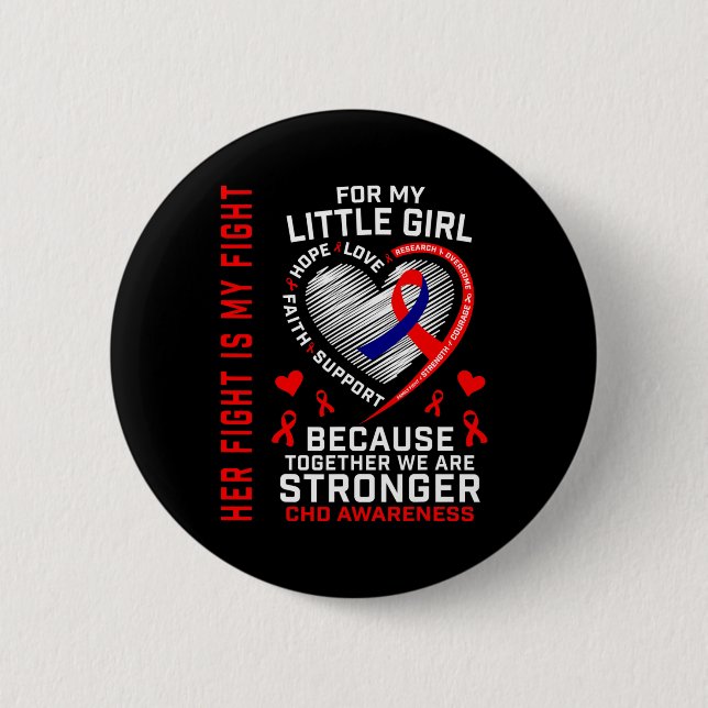 Badge Rond 5 Cm Son Combat Est Mon Combat Petite Fille Fille Fille (Devant)