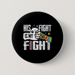 Badge Rond 5 Cm Son combat est mon combat Ruban de sensibilisation