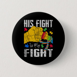 Badge Rond 5 Cm Son combat est mon combat Ruban de sensibilisation