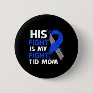 Badge Rond 5 Cm Son combat est mon combat T1d Maman Type 1 Diabète