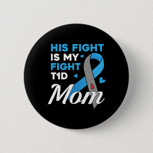 Badge Rond 5 Cm Son combat est mon combat Type 1 Diabète T1d Diabè