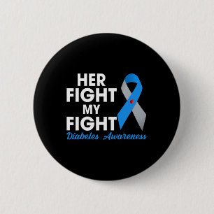 Badge Rond 5 Cm Son combat est mon combat Type 1 TD1 Diabetes Awar