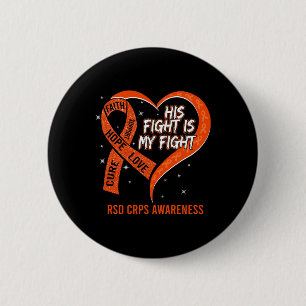 Badge Rond 5 Cm Son Combat Est Mon Combattre Ribbon Heart Crps Déc