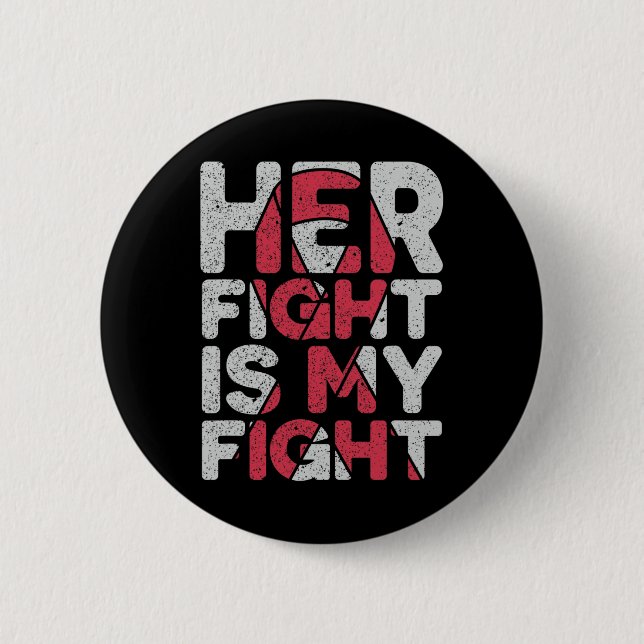 Badge Rond 5 Cm Son combat est My Fight Brain Aneurysm Support (Devant)