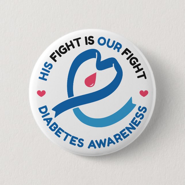 Badge Rond 5 Cm Son combat est notre combat – Sensibilisation au d (Devant)