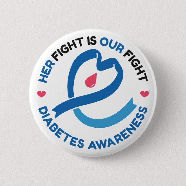 Badge Rond 5 Cm Son combat est notre combat – Sensibilisation au d (Devant)