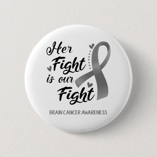 Badge Rond 5 Cm Son combat est notre lutte contre le cancer du cer