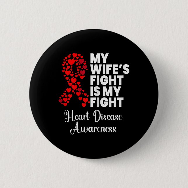 Badge Rond 5 Cm Son Combat Mon Combat Maladie Cardiaque Survivant  (Devant)