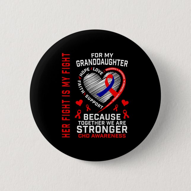Badge Rond 5 Cm Son Combat Petite-fille Sensibilisation Tcc Maladi (Devant)