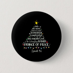 Badge Rond 5 Cm Son Nom Sera Appelé Isaïe 96 Arbre De Noël