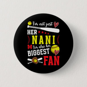 Badge Rond 5 Cm Son plus grand fan Softll Nani d'un joueur Softll