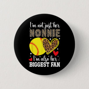 Badge Rond 5 Cm Son plus grand fan Softll Nonnie d'un joueur Softl