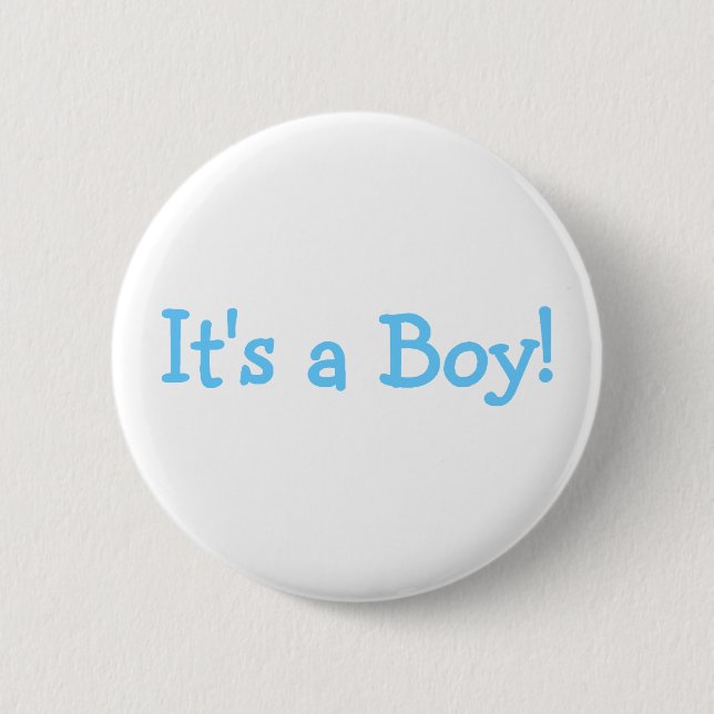 Badge Rond 5 Cm Son un garçon (bleu) (Devant)