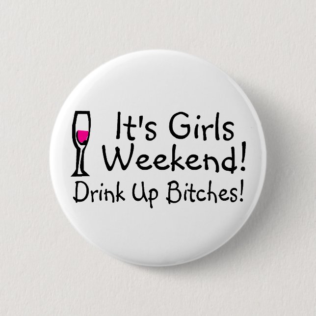 Badge Rond 5 Cm Son week-end de filles (Devant)