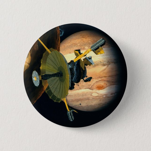 Badge Rond 5 Cm Sonde Jupiter et Lo Galileo (Devant)