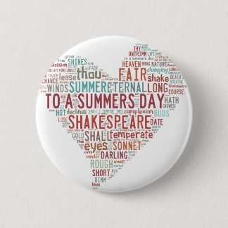 Badge Rond 5 Cm Sonnet 18 de Shakespeare
