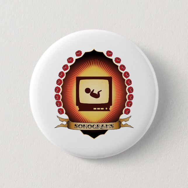 Badge Rond 5 Cm Sonogrammes Mandorla (Devant)