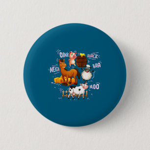 Badge Rond 5 Cm Sons d'animaux de ferme mignons et drôles