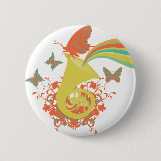 Badge Rond 5 Cm sons d'un vecteur corne