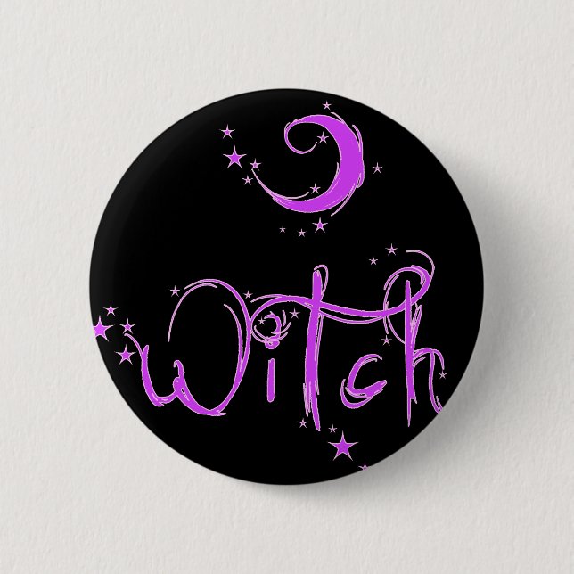 Badge Rond 5 Cm Sorcière (Devant)
