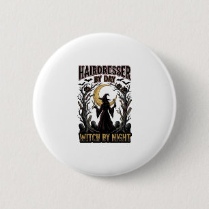 Badge Rond 5 Cm Sorcière Coiffeuse Halloween Styliste de jour Desi