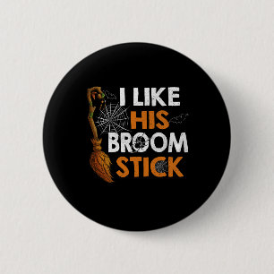 Badge Rond 5 Cm Sorcière Comme Son Broom Stick Couple Halloween Co