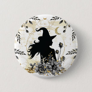 Badge Rond 5 Cm Sorcière contemporaine d'Halloween 3