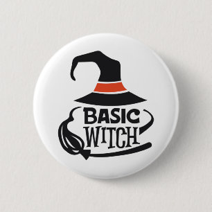 Badge Rond 5 Cm Sorcière de base - Halloween