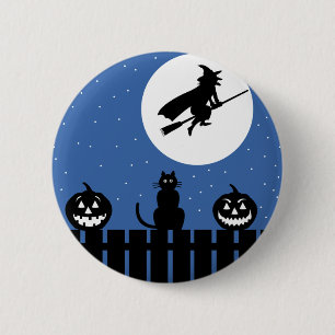 Badge Rond 5 Cm Sorcière de Halloween