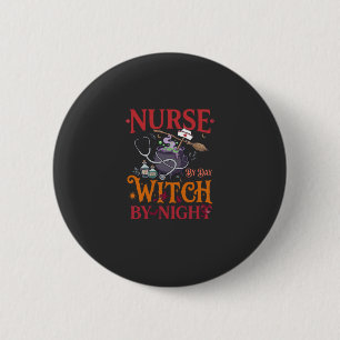 Badge Rond 5 Cm Sorcière de jour de infirmière Nuit Cauldron d'Hal