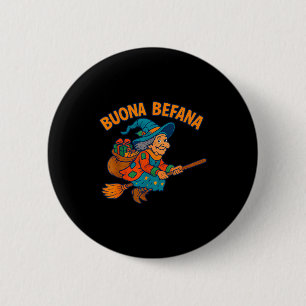 Badge Rond 5 Cm Sorcière de la Befana de bonne fête Enfants Garçon
