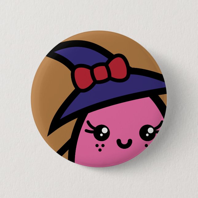 Badge Rond 5 Cm Sorcière déplaisante - Halloween (Devant)