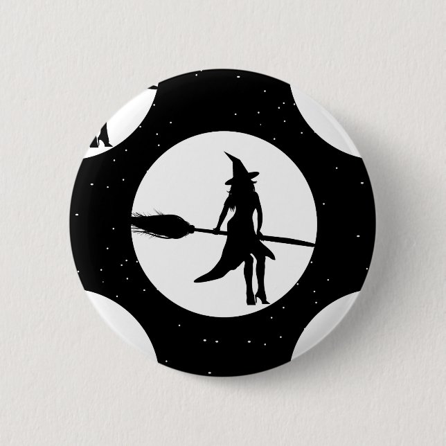Badge Rond 5 Cm sorcière d'halloween (Devant)