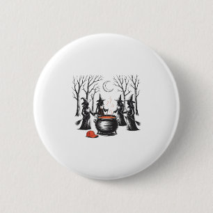 Badge Rond 5 Cm Sorcière effrayante Halloween Anti Trump Féministe