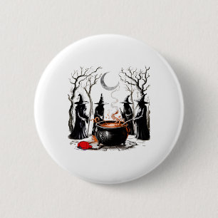 Badge Rond 5 Cm Sorcière effrayante Halloween Anti-trump Féministe